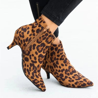 Famaro - Leopardenmuster-Mittelferse Stiefel