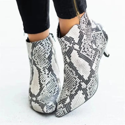 Famaro - Leopardenmuster-Mittelferse Stiefel