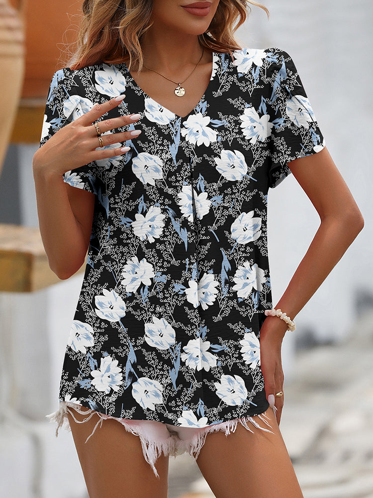 Evaloure - V-Ausschnitt Bluse