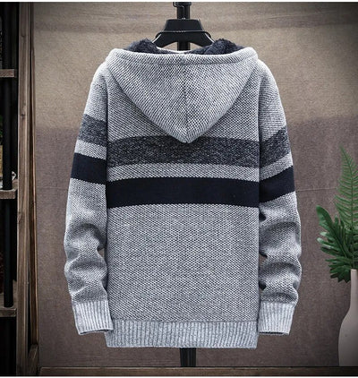 Zackery - Winter gestrickte Kapuzenjacke