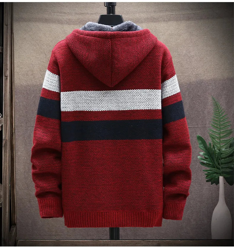 Zackery - Winter gestrickte Kapuzenjacke