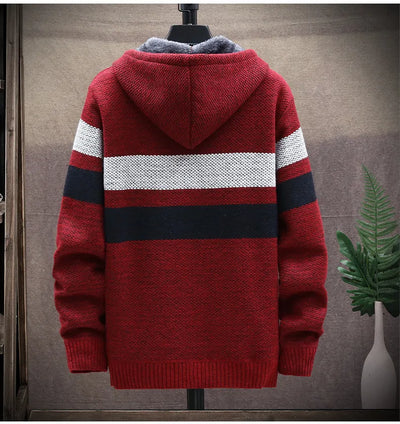 Zackery - Winter gestrickte Kapuzenjacke