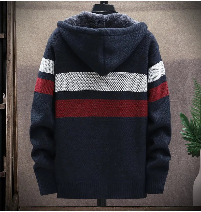 Zackery - Winter gestrickte Kapuzenjacke