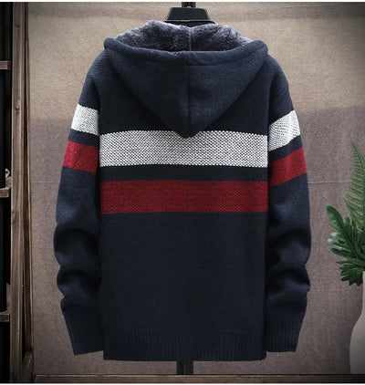 Zackery - Winter gestrickte Kapuzenjacke