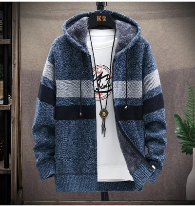 Zackery - Winter gestrickte Kapuzenjacke