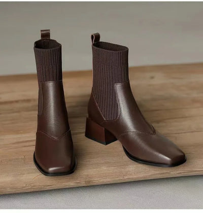 Naukeff - Stiefel mit quadratischer Spitze für Frauen