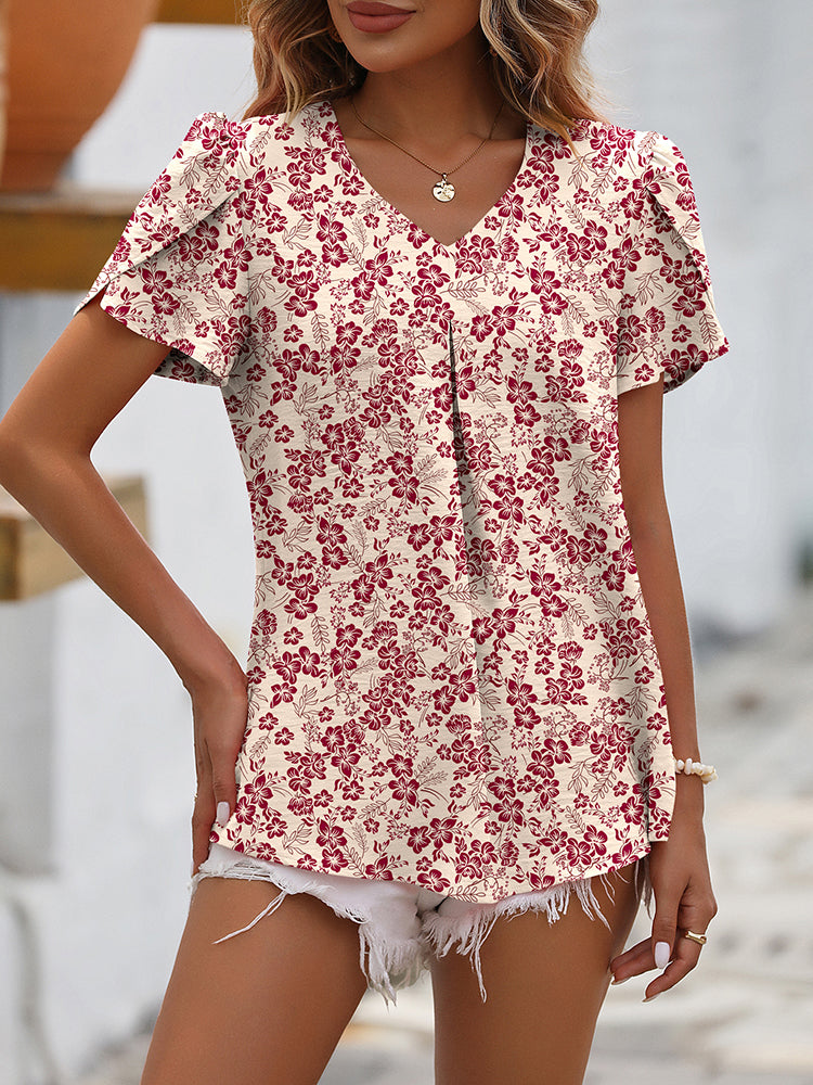 Evaloure - V-Ausschnitt Bluse