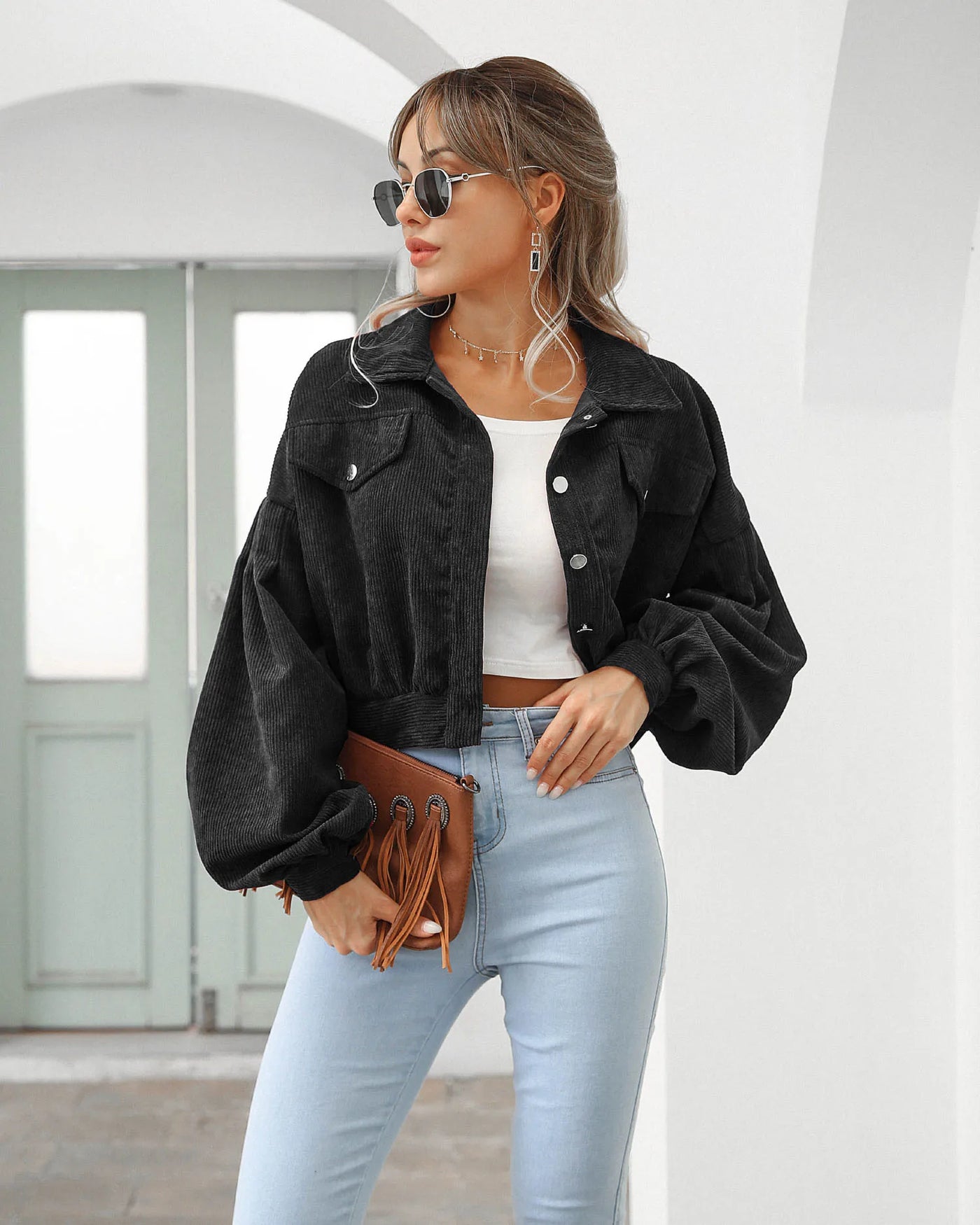 Novele - Kurze Jacke mit Laternenärmeln