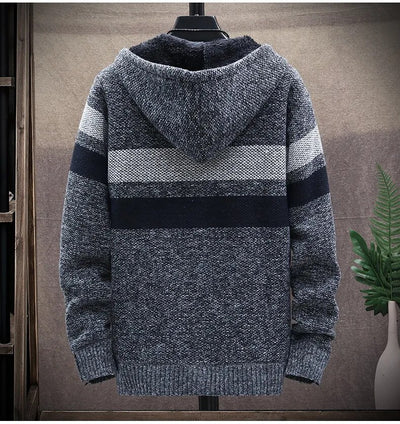 Zackery - Winter gestrickte Kapuzenjacke