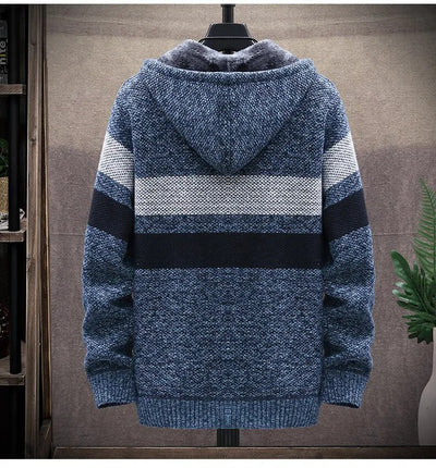 Zackery - Winter gestrickte Kapuzenjacke