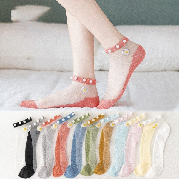 Pearly - Perlentransparente Socken (10 Paar Satz)
