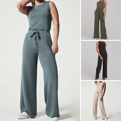 Stylax - Ärmelloses Schnür-Jumpsuit