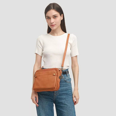 CrossBag - Dreilagige Crossbody Tasche Aus Leder
