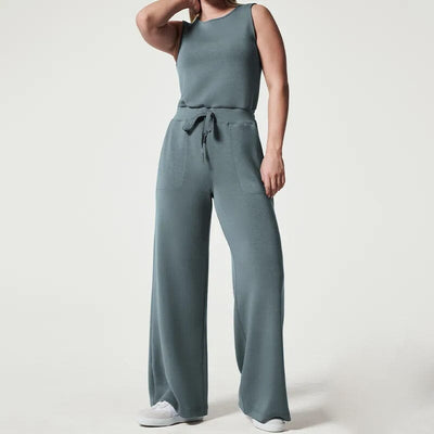 Stylax - Ärmelloses Schnür-Jumpsuit