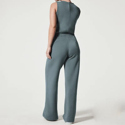 Stylax - Ärmelloses Schnür-Jumpsuit