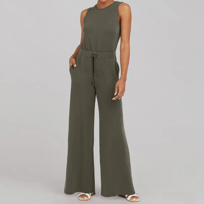 Stylax - Ärmelloses Schnür-Jumpsuit