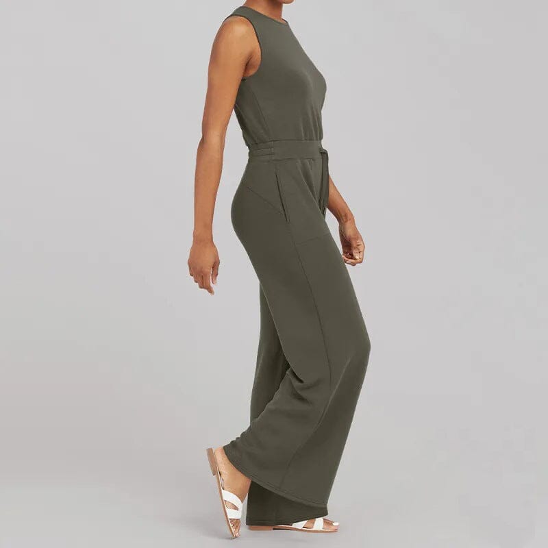 Stylax - Ärmelloses Schnür-Jumpsuit