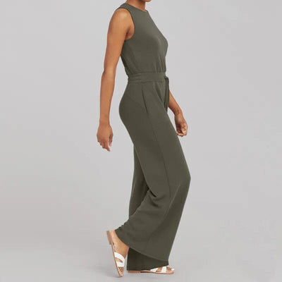 Stylax - Ärmelloses Schnür-Jumpsuit