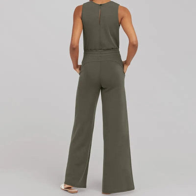 Stylax - Ärmelloses Schnür-Jumpsuit