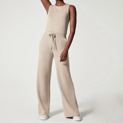 Stylax - Ärmelloses Schnür-Jumpsuit