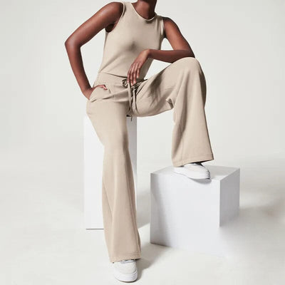 Stylax - Ärmelloses Schnür-Jumpsuit