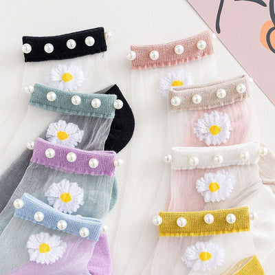 Pearly - Perlentransparente Socken (10 Paar Satz)