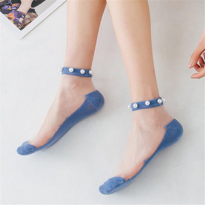 Pearly - Perlentransparente Socken (10 Paar Satz)