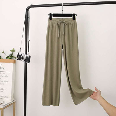 SilkPant - Damen Eis Seide Weites Bein Hose