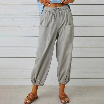 Zurey - Hose mit hoher Taille und Knöpfen