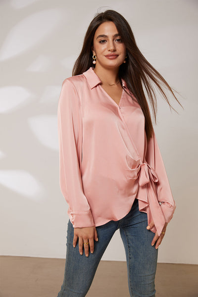 Deneris - Bluse mit V-Ausschnitt in Wickeloptik