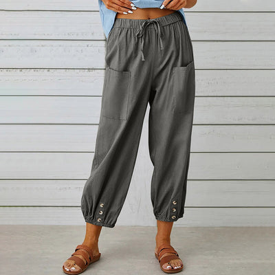 Zurey - Hose mit hoher Taille und Knöpfen