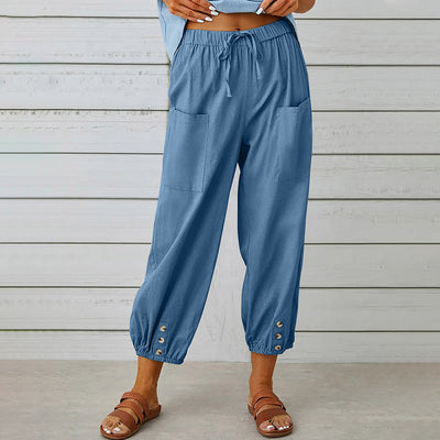 Zurey - Hose mit hoher Taille und Knöpfen