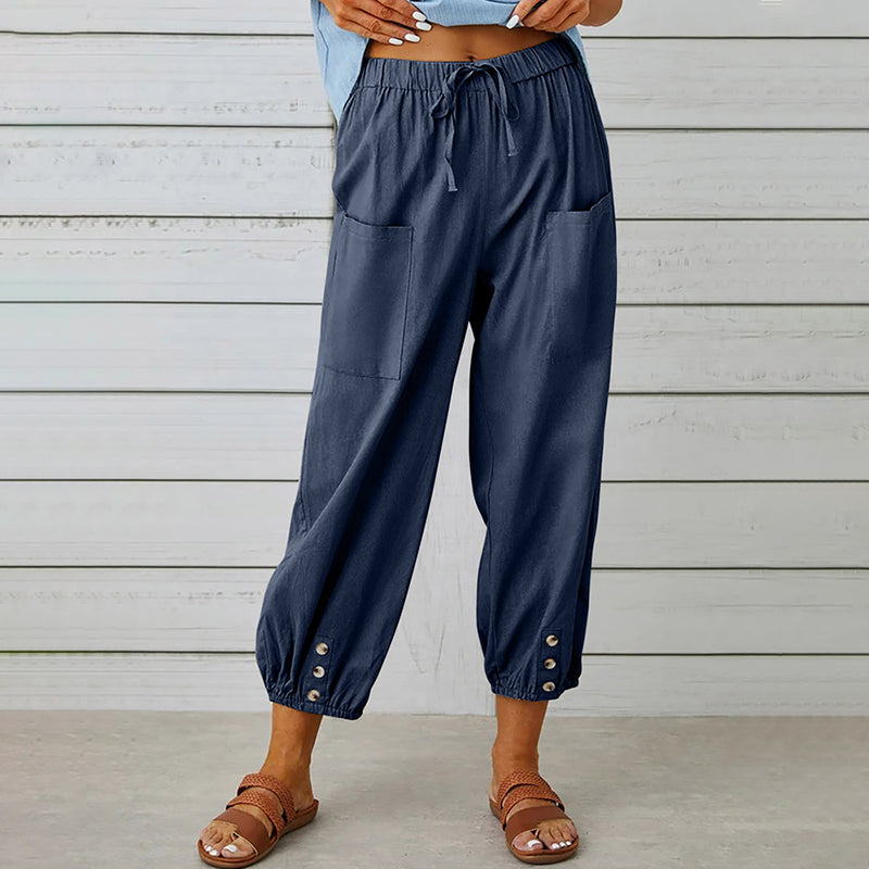 Zurey - Hose mit hoher Taille und Knöpfen